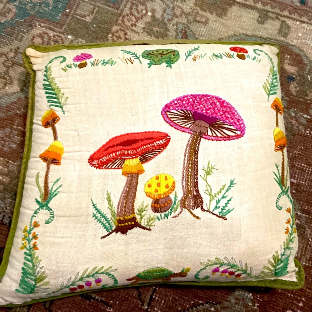 Vintage mushroom pillow